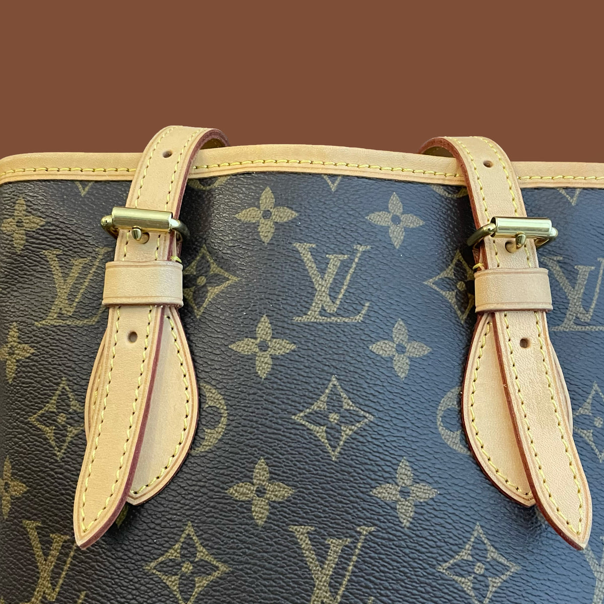 LOUIS VUITTON M42238 Monogram Petit bucket PM Shoulder Bag Tote