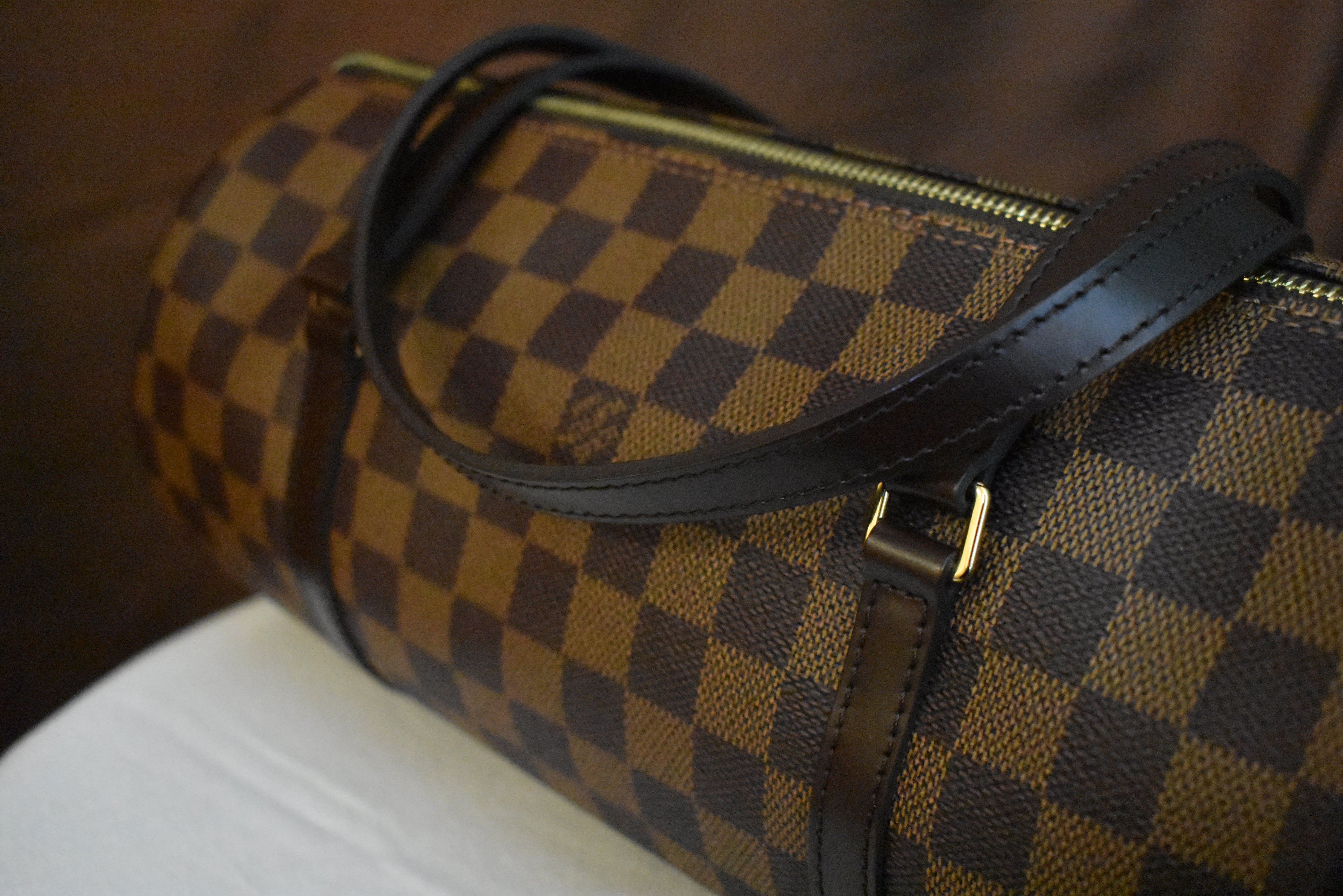 Louis Vuitton Damier Ebene Papillon 30 Boston Cylinder Bag Leather  ref.306208 - Joli Closet